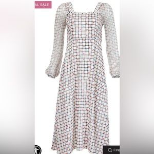 Matilda silk chiffon midi dress, size 0, HVN